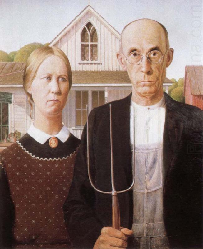 Grant Wood american gothic china oil painting image